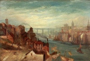 Newcastle upon Tyne från Gateshead, ca 1880