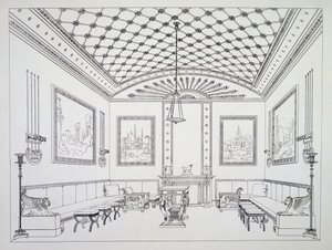 Salong, illustration från Hushållsmöbler och inredning