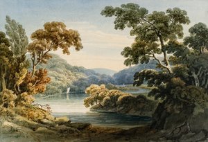 On the River Neath (akvarell  blyerts på papper)