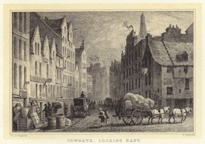 Cowgate, ser österut (gravyr) av Thomas Hosmer (after) Shepherd