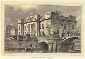 Custom House, Leith (gravyr) av Thomas Hosmer (after) Shepherd