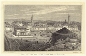 En del av den nya staden, från Ramsay Gardens (gravyr) av Thomas Hosmer (after) Shepherd