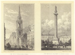 Tronkyrkan, High Street; Lord Melvilles monument, St Andrew Square (gravyr)