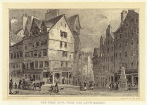 The West Bow, från Lawn Market (gravyr) av Thomas Hosmer (after) Shepherd