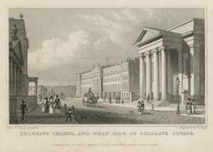 Belgrave Chapel och västra sidan av Belgrave Square av Thomas Hosmer Shepherd