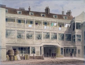 Belle Sauvage Yard, Ludgate Hill, London, c1850 av Thomas Hosmer Shepherd
