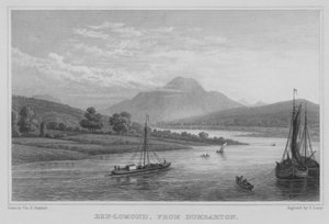 Ben-Lomond, från Dumbarton (gravyr) av Thomas Hosmer Shepherd