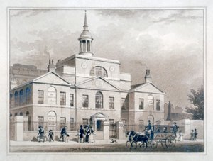 City of London Liggande sjukhus, City Road, Finsbury, London, c1827. av Thomas Hosmer Shepherd