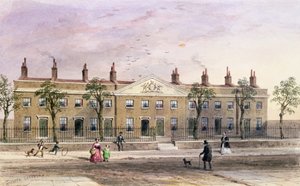 Clothworkers Almshouses i Frog Lane av Thomas Hosmer Shepherd