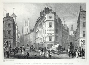 Cornill och Lombard Steet, från Poultry, från "London and it
