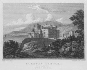 Culzean Castle, South East View, Ayrshire (gravyr) av Thomas Hosmer Shepherd