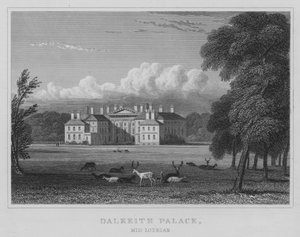Dalkeith Palace, Mid Lothian (gravyr) av Thomas Hosmer Shepherd