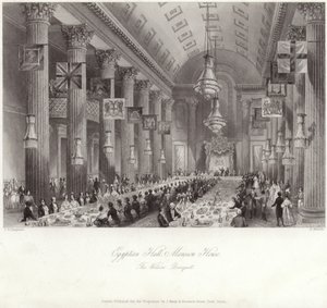 Egyptiska salen i Mansion House under Wilson-banketten av Thomas Hosmer Shepherd
