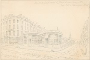 Fleet Market från Holborn Bridge (nu borttagen) av Thomas Hosmer Shepherd