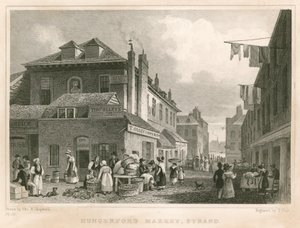 Hungerford Market, nära York Buildings, The Strand, London av Thomas Hosmer Shepherd