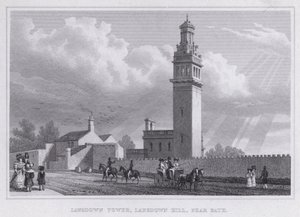 Lansdown Tower, Lansdown Hill, nära Bath (gravyr) av Thomas Hosmer Shepherd
