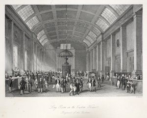Long Room in the Custom-House, från "London Interiors with their Costumes and Ceremonies" pub. Joseph Mead, London, ca 1843 (stålgravyr). av Thomas Hosmer Shepherd
