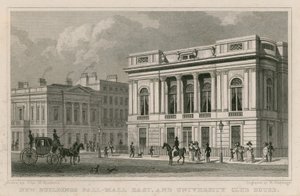 Nya byggnader Pall Mall East och University Club House av Thomas Hosmer Shepherd