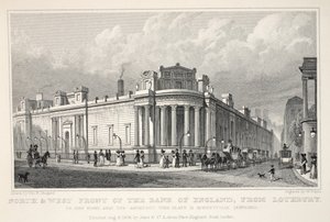 North and West Front of Bank of England från Lothbury, från puben "London and it