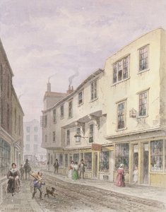 Gamla huset vid ingången till Leather Lane, 1857 av Thomas Hosmer Shepherd