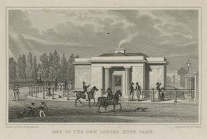 En av de nya logerna, Hyde Park, London av Thomas Hosmer Shepherd