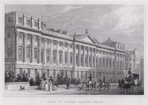 Del av Queen Square, Bath (gravyr) av Thomas Hosmer Shepherd