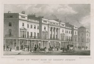 En del av västra sidan av Regent Street, London av Thomas Hosmer Shepherd