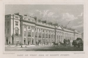 En del av västra sidan av Regent Street, London av Thomas Hosmer Shepherd