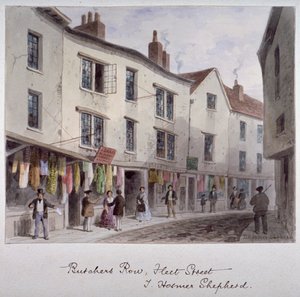 Förmodligen en vy av Holywell Street, Westminster, London, c1850 av Thomas Hosmer Shepherd