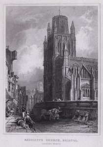 Redcliffe Church, Bristol, ser norrut (gravyr) av Thomas Hosmer Shepherd