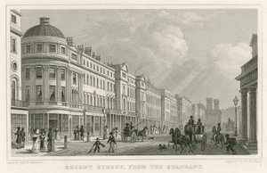 Regent Street, London, från kvadranten av Thomas Hosmer Shepherd