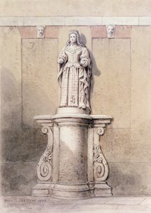 Statue af Queen Anne ved East End af Queen Square, 1851 swed av Thomas Hosmer Shepherd