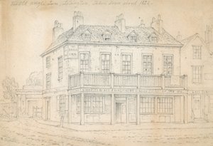 The Angel Inn, Islington (bläck på papper) av Thomas Hosmer Shepherd
