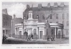 The Cross Bath, från Bath Street (gravyr) av Thomas Hosmer Shepherd