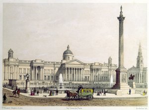 Nationalgalleriet med Nelsons kolonn av Thomas Hosmer Shepherd