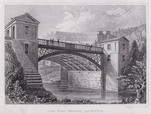 The New Bridge, Bathwick (gravyr) av Thomas Hosmer Shepherd