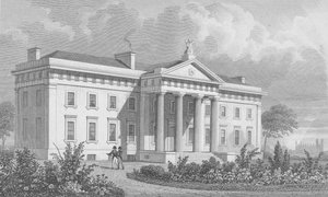 The New Caledonian Asylum (gravyr) (bw foto) av Thomas Hosmer Shepherd