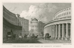 Kvadranten och en del av Regent Street, London av Thomas Hosmer Shepherd