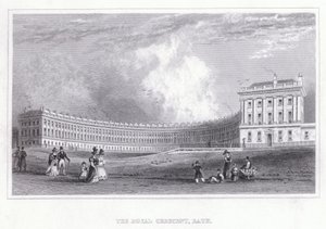 The Royal Crescent, Bath (gravyr) av Thomas Hosmer Shepherd