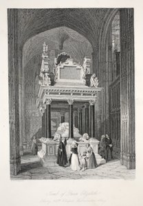 Drottning Elizabeth I:s grav, från "London Interiors with their Costumes and Ceremonies" pub. Joseph Mead, London, ca 1843 (stålgravyr).
