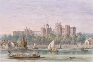 Vy över Lambeth Palace från Themsen, 1837 av Thomas Hosmer Shepherd