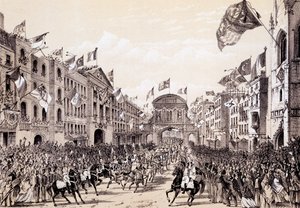 Besök av Napoleon III och kejsarinnan Eugenie i staden, 19 april 1855 av Thomas Hosmer Shepherd