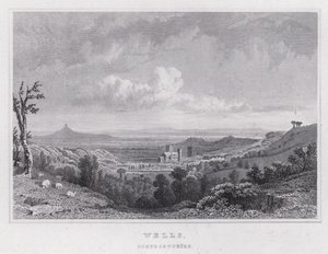 Wells, Somersetshire (gravyr) av Thomas Hosmer Shepherd