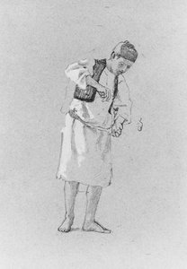 Studie av en man. av Thomas Hovenden
