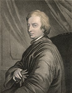 Porträtt av John Dryden (1631-1700) graverad av Charles Edward Wagstaff (f.1808) pub. av William Mackenzie