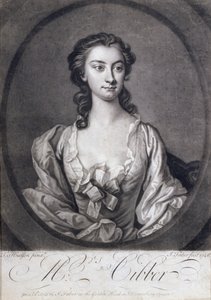 Porträtt av Mrs Cibber (1714-66), skådespelerska och sångerska, graverad av John Faber (1684-1756), 1746 av Thomas Hudson