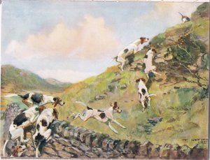 Scrambling over the Wall, illustration från "Hounds"