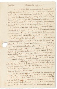 Autografbrev till John Page, Philadelphia, 30 juli 1776