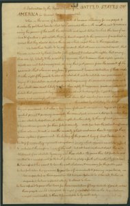 Utkast till självständighetsförklaringen, 4 juli 1776