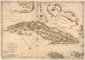 En karta över ön Kuba, med Bahamaöarna, Floridabukten och Windward Passage - ritad från engelska och spanska kartor. LOC 73697703